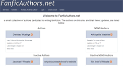 Desktop Screenshot of fanficauthors.net
